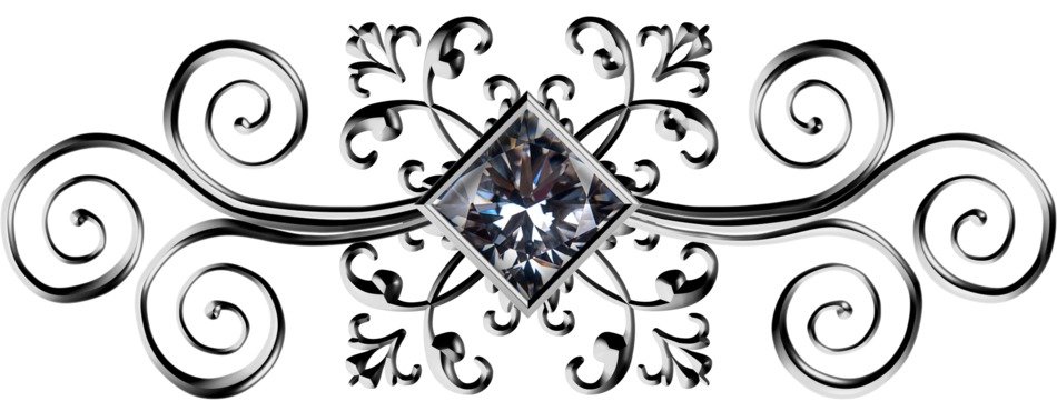 Gunmetal Square Gem Ornament