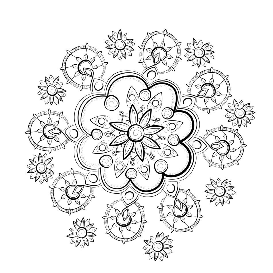 Flowers Pattern Mandala