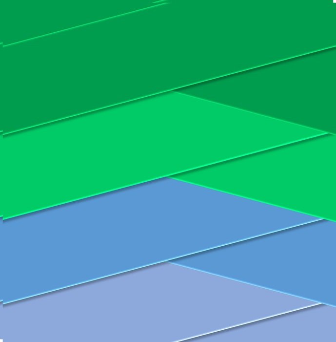 Blue Green Geometric Bands 3D