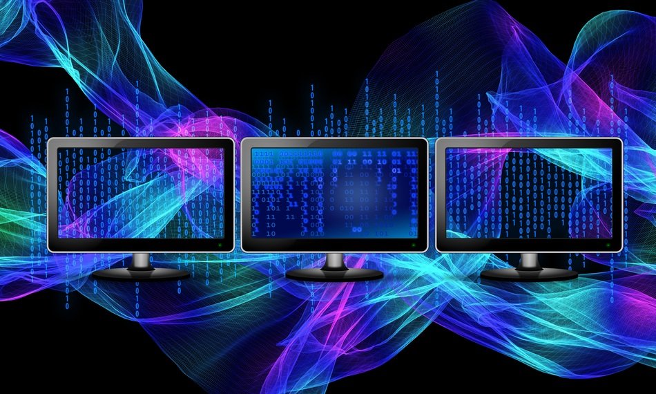 Binary Monitor Particles Blue