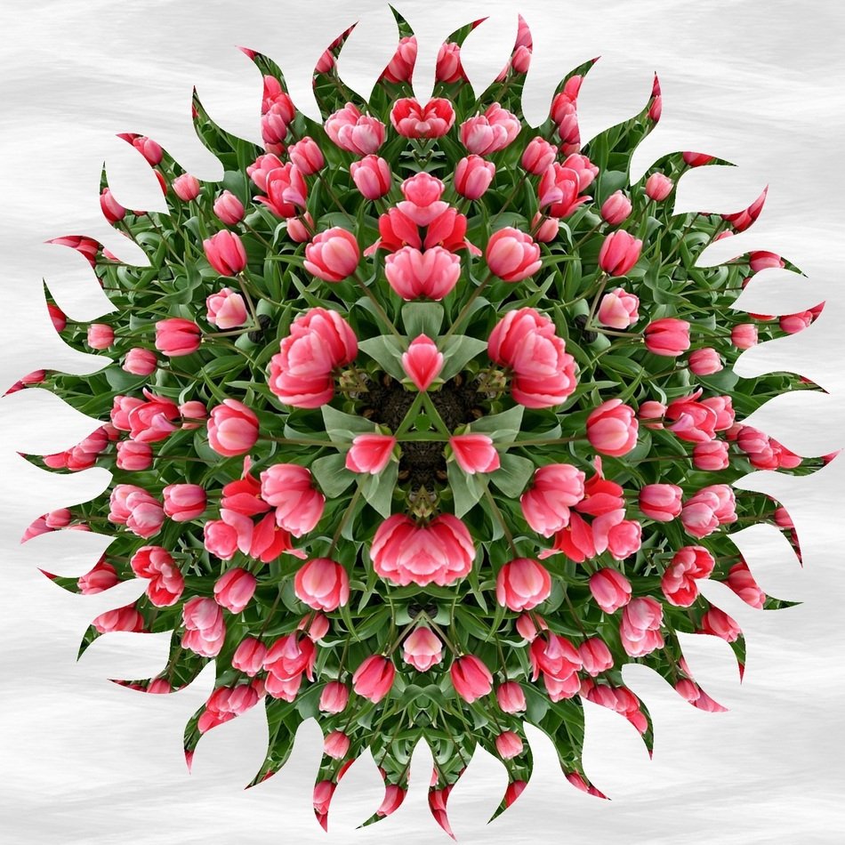 Mandala Pattern Tulips Ornament