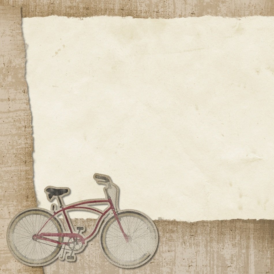 vintage paper with bicycle for scrapbooking