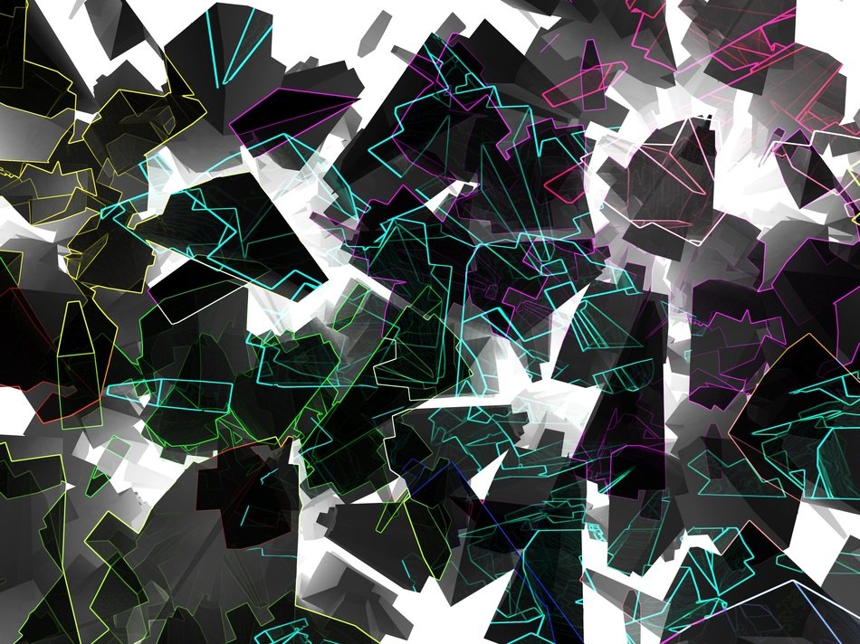 dark shapes on a light background