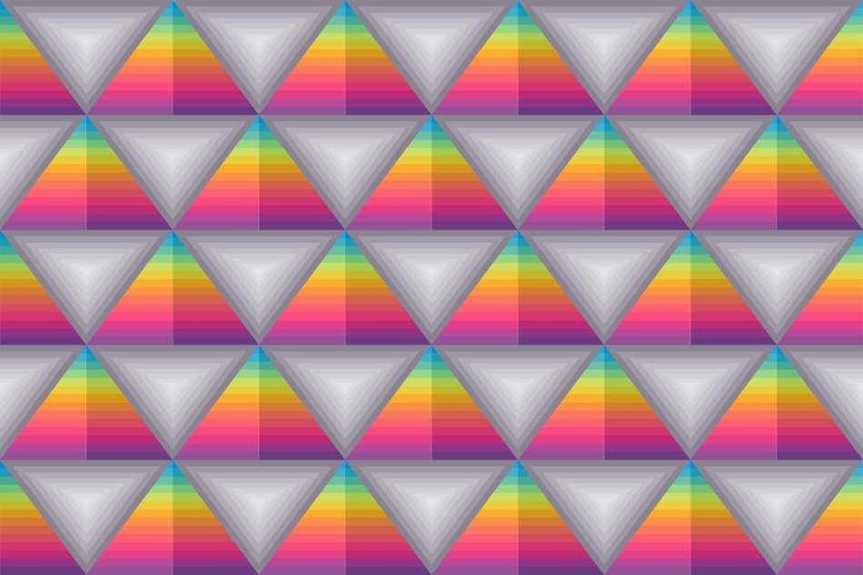 colored triangles with a gradient on the background