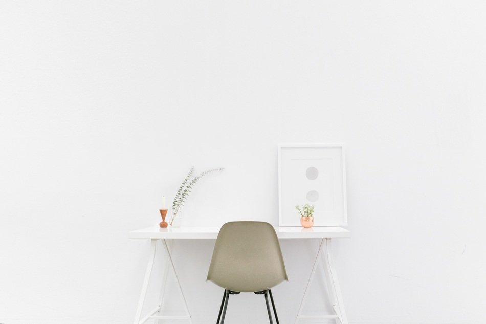 Desk White Background White Room
