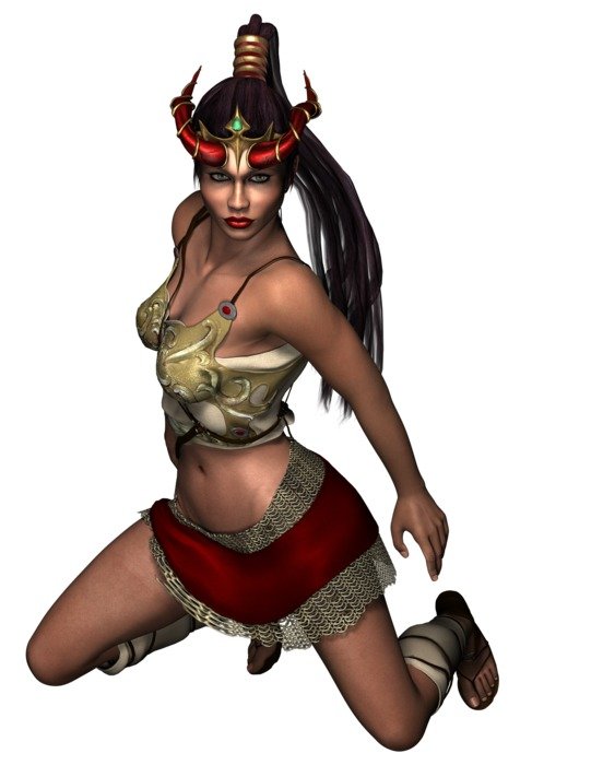 Woman Horns Hair Beautiful