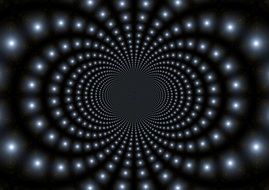 half circles from light on a black background