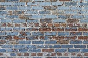 brick wall with old blue paint