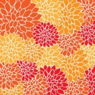 abstract yellow red flowers