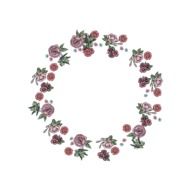 Floral Flower Frame Round