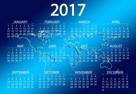 calendar on blue background