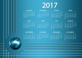 stylish calendar for year 2017