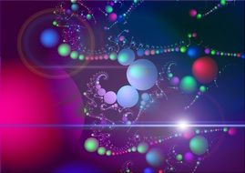 fractal background with multicolored balloons