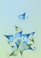 background with green and blue leaves