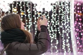 Selfie Lights Background Female