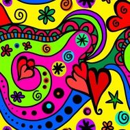 colorful drawing with hearts