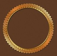 gold photo frame on the brown background