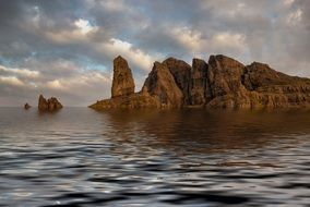 Sky Water Mountains Background