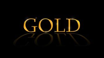 Text Gold Background Black