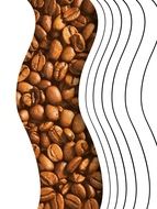 Wave design with the image of coffee