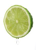 juicy lime on the white background