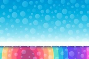 rainbow circles under the blue sky
