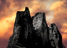 Rocks Cliff Cliff Face Sunset