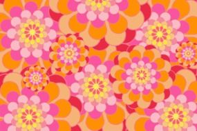 colorful vintage flowers on the wallpaper