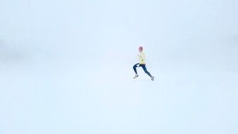 Running Man Snow Background Snow
