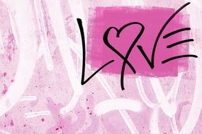 Graffiti Grunge Background Love