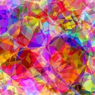 artwork with colorful polygons