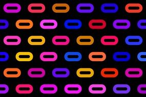 black background with colorful neon ellipses