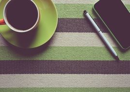 cup of coffee and smartphone