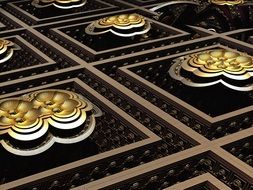 background with 3D metallic pattern