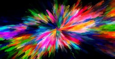 colorful explosion on black background