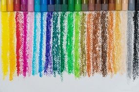 lines from colored wax crayons
