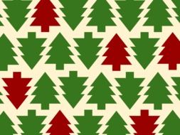 red and green spruce on the wallpaper