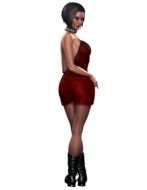 girl in a short red dress