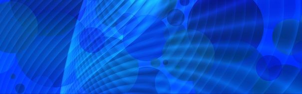 banner with vibrated blue circles