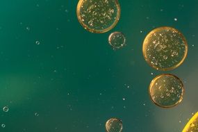 oily eye on fluid as background