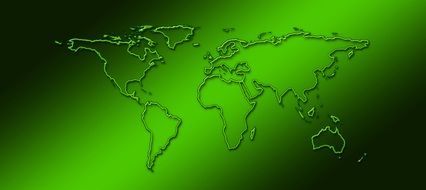world map on the green background