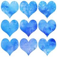 Heart Hearts Watercolor Design