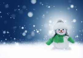 background with the cute snowman