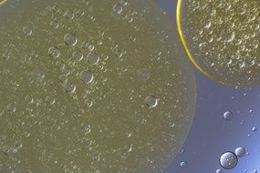 oil spots with air bubbles