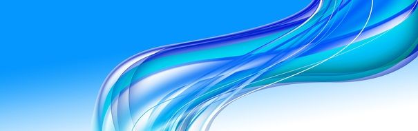 banner with green blue swirl