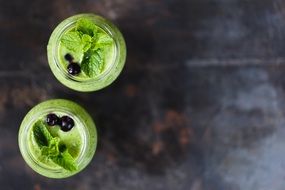 two green smoothies