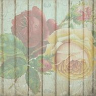 Vintage Roses Wooden Background