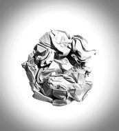crumpled paper on a white background