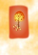 autumn tree on an orange background