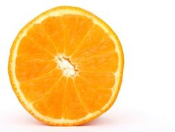 cross section of an orange on the white background